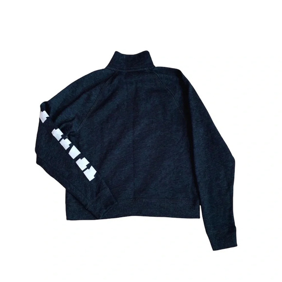 PINK Victoria’s Secret Dark Gray Quarter Zip Icon Sweatshirt Xsmall Women’s - Picture 4 of 6